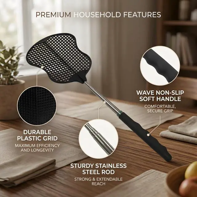Alt view image 4 of 7 - Fly Swatter 2PCS Black+Blue