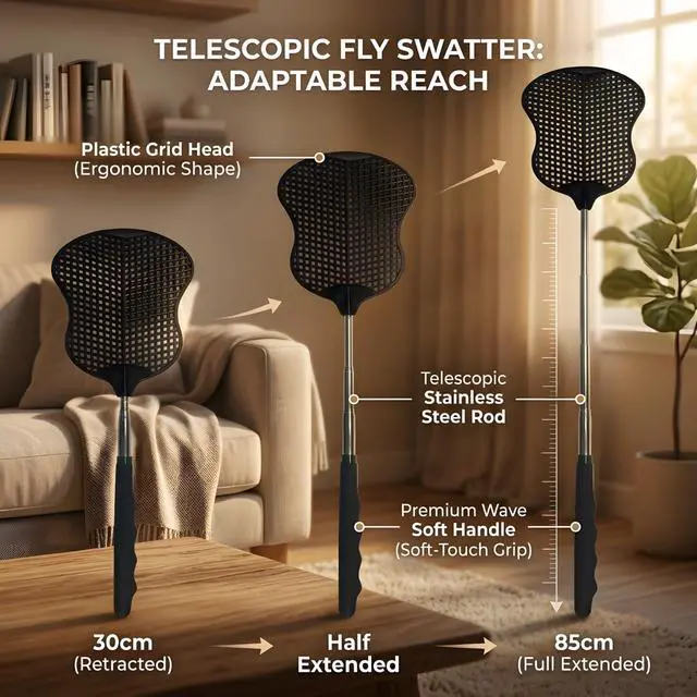 Alt view image 3 of 7 - Fly Swatter 2PCS Black+Blue