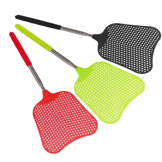 Alt view image 7 of 7 - 3 Pack Telescopic Fly Swatter, Plastic Fly Swatter Heavy Duty Set, Manual Flyswatter with Stainless Steel Telescopic Handle for Indoors/Classroom/Office (Style2)