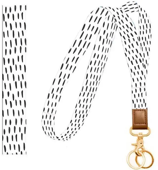 Main image of Lanyards for Keys, Durable Keychain Long Lanyard for Women Men, Cute Neck Lanyard for ID Badges Holder, Wallets, key Cute Polka Lines