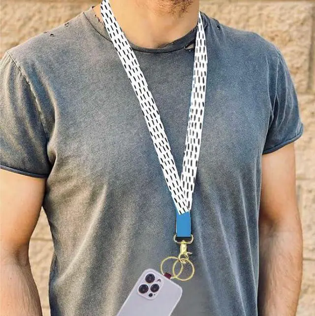 Alt view image 2 of 5 - Lanyards for Keys, Durable Keychain Long Lanyard for Women Men, Cute Neck Lanyard for ID Badges Holder, Wallets, key Cute Polka Lines