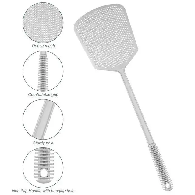Alt view image 2 of 7 - Fly Swatter Plastic Fly Swat 3PCS Manual Flyswatter Long Handle Racket for Indoor Outdoor