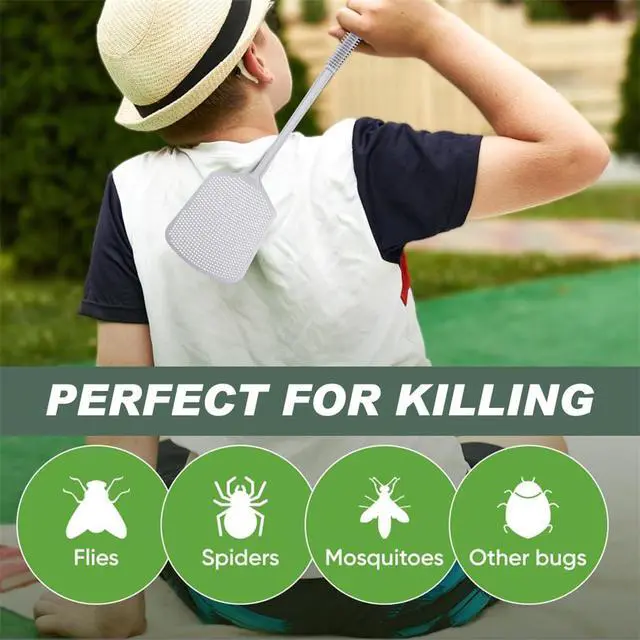 Alt view image 7 of 7 - Fly Swatter Plastic Fly Swat 3PCS Manual Flyswatter Long Handle Racket for Indoor Outdoor