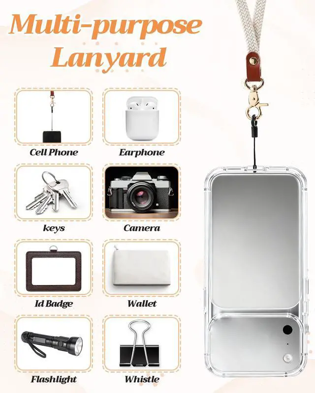 Alt view image 6 of 7 - Teachers Stretchy Lanyard for Keys ID Badges with Waterproof ID Card Holders Thin Cute Long Neck Lanyard for Women Men Wallet Phone(Beige)