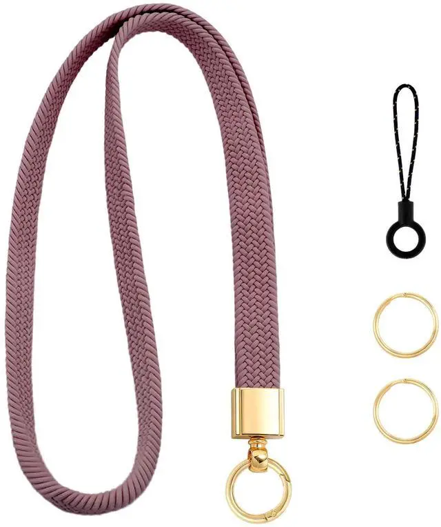 Main image of Stretchy Lanyards for ID Badges Keys Thin Teacher Lanyard for Women Men Cute Long Neck Keychain ID Badge Lanyards Key Lanyards with Card Holders Teachers Nurse Gifts Office Accessories(Violet)