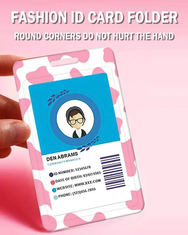 Alt view image 6 of 6 - Cute ID Badge Holder with Retractable Clip,Adjustable Badge Lanyard, Reels for Women Kid Teacher Nurse Doctor Student - Pink Cow Print