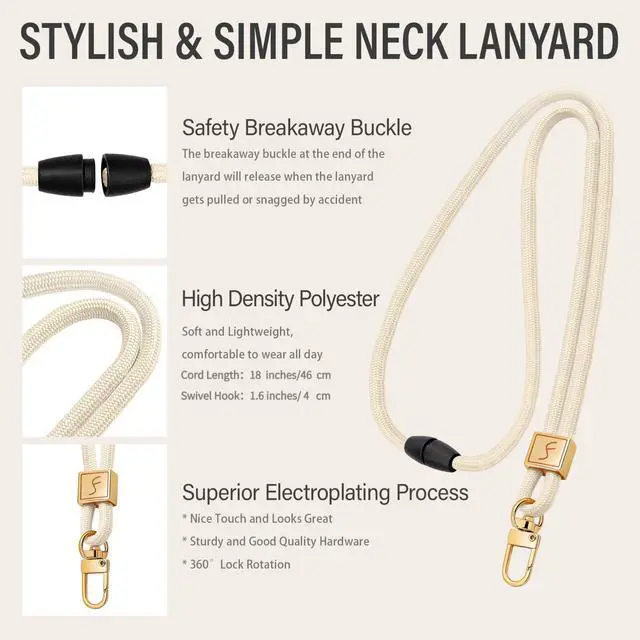 Alt view image 5 of 7 - Lanyard, Cute Neck Lanyards for Keys ID Badges Holder, Keychain Key Teacher Lanyard with Safety Breakaway Buckle for Women Men, Starlight
