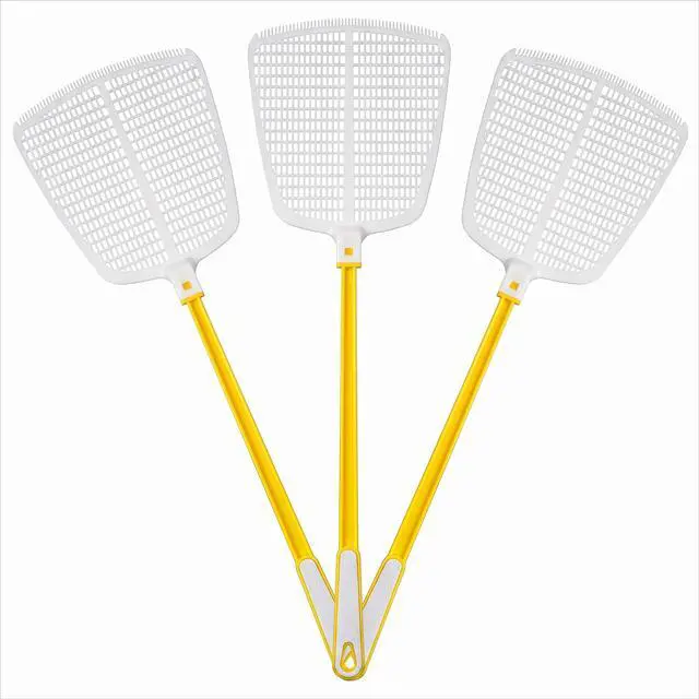 Main image of Fly Swatter for Indoors - Heavy Duty 20 Inch Fly Swatters Multi Pack - Long Manual Flyswatter Set of 3, Large Plastic Fly Swatters for Home, Kitchen & Patio