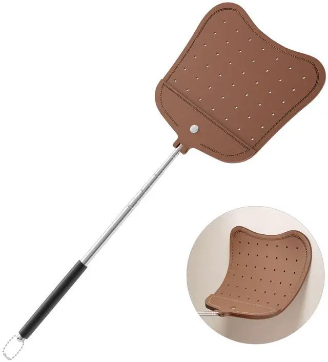 Main image of Leather Fly Swatter, Telescopic Fly Swatters, Extendable Flyswatters