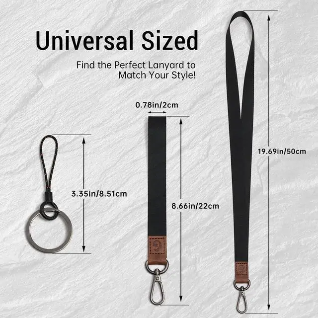 Alt view image 2 of 5 - Lanyard, Long Neck Lanyard Key Lanyard, Id Badge Lanyard for Women and Men, Whistle, Keychain (1, BK)