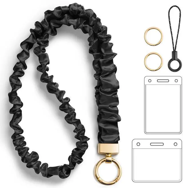 Main image of Stretchy Scrunchie Lanyard for Id Badges for Keys, Teacher Gifts Lanyards
