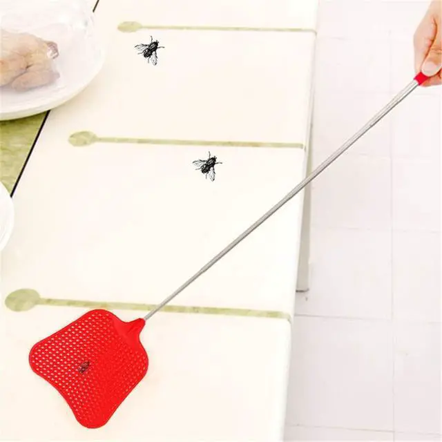 Alt view image 6 of 6 - Fly Swatters Extendable, Durable Plastic Fly Swatter Heavy Duty Set, Telescopic Flyswatter with Stainless Steel Handle for Indoor/Classroom/Office (3 Pack)