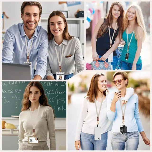 Alt view image 7 of 7 - Stretchy Thin Lanyards for Keys ID Badges, Cute Long Teacher Neck Key Lanyard Keychains for Women Men Wallet Phone(Starlight)