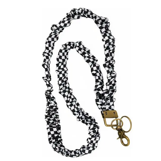 Alt view image 7 of 7 - Stretchy Scrunchie Lanyard for ID Badges and Keys, Cute Checkered Neck Lanyard forTeachers Busy Women Nurses Students Office Staff,Nurse Essentials,TeacherFather Day,Graduation Gift