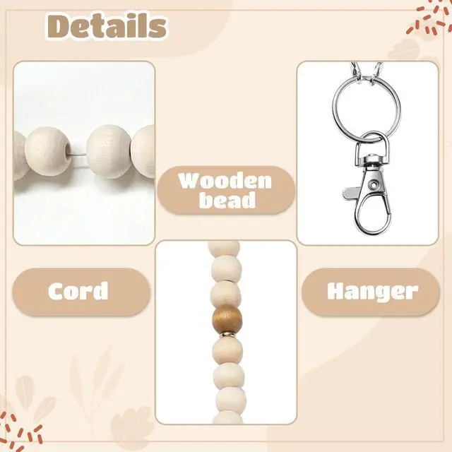 Alt view image 3 of 6 - 5Pcs Teacher Lanyards for ID Badges Cute Teach Lanyard with ID Holder Keychain Wooden Beaded Lanyard Necklace Teacher Appreciation Gift School Work Jewelry Female Women Accessories