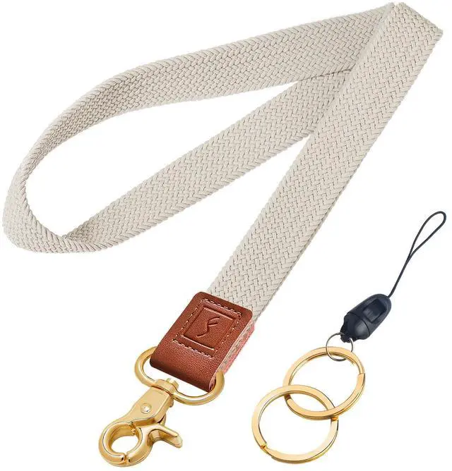 Main image of Stretchy Neck Lanyard, Cute Keychain Lanyard for Women Men Teacher, Long Lanyard for ID Badge Holder, Badge Lanyards for Keys Wallet Phone (Starlight)