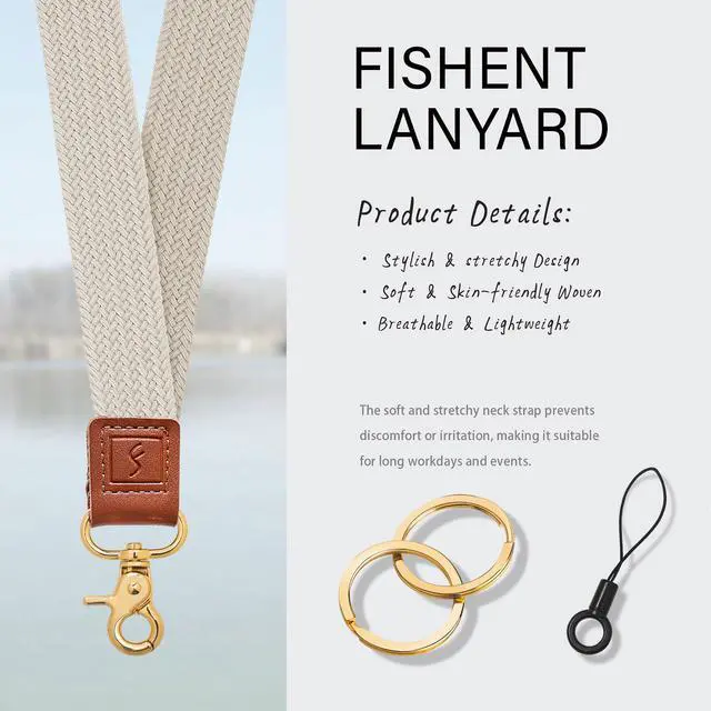 Alt view image 3 of 6 - Stretchy Neck Lanyard, Cute Keychain Lanyard for Women Men Teacher, Long Lanyard for ID Badge Holder, Badge Lanyards for Keys Wallet Phone (Starlight)