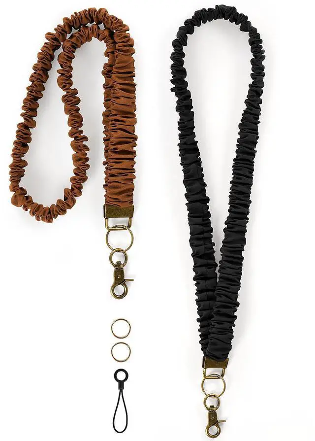 Main image of 2 Pack Stretchy Scrunchie Lanyard, Cute Lanyards for Id Badges, Elastic Necklace Lanyards For Keys and Teacher Nurse Men Women