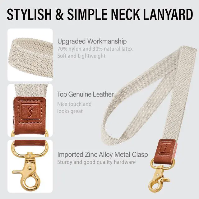 Alt view image 5 of 6 - Stretchy Neck Lanyard, Cute Keychain Lanyard for Women Men Teacher, Long Lanyard for ID Badge Holder, Badge Lanyards for Keys Wallet Phone (Starlight)