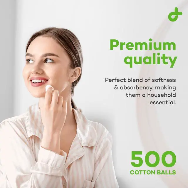 Alt view image 5 of 7 - Cotton Balls for Face, Makeup & Nail Polish Remover, Medical Uses, & DIY Crafts | Non-Sterile Bulk Pack | Resealable Zip-Locked Bag | 100% Pure Cotton - Soft, Absorbent, Gentle (500 per Bag)