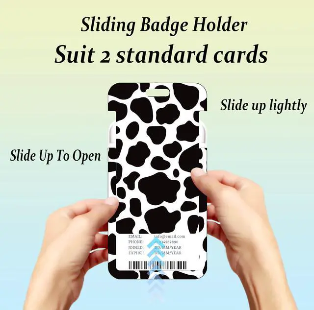 Alt view image 6 of 7 - Fun Badge Holder Lanyard Cute Cow ID Card Holders Detachable Name Tag Clips Cute Funny Nurse Teacher Office Gifts Women Man Badge Holder (Cow)