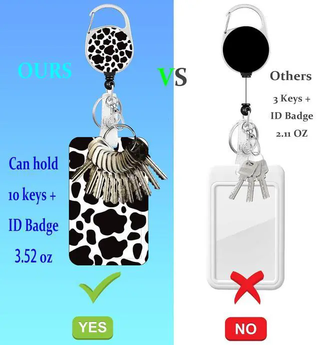 Alt view image 7 of 7 - Fun Badge Holder Lanyard Cute Cow ID Card Holders Detachable Name Tag Clips Cute Funny Nurse Teacher Office Gifts Women Man Badge Holder (Cow)