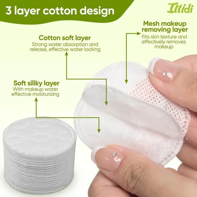 Alt view image 3 of 7 - Boxed 300-Count Embossed Cotton Rounds 3 Unique Patterns, Lint-Free, Dual-Sided, Soft & Durable, Ideal for Makeup Removal, Skincare, Nail Polish, and Baby Care