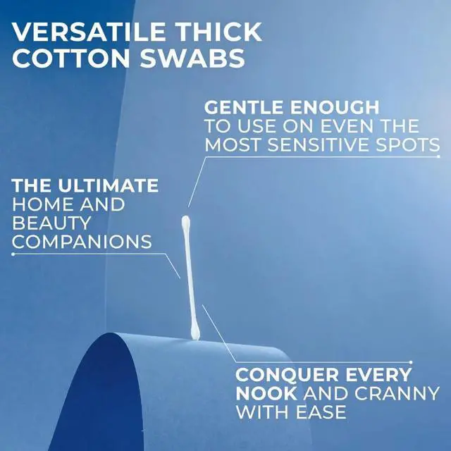 Alt view image 6 of 7 - Cotton Swabs 300 Count Vanity Tub + Super Jumbo Cotton Balls 100 Count for Home, First Aid and Beauty, Natural