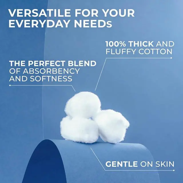 Alt view image 4 of 7 - Cotton Swabs 300 Count Vanity Tub + Super Jumbo Cotton Balls 100 Count for Home, First Aid and Beauty, Natural