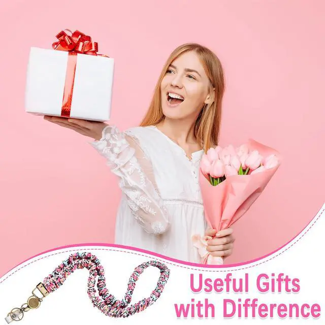 Alt view image 7 of 7 - Scrunchie Lanyard Teacher for Id Badges Keys with Retractable Badge Reel Cute Teacher Lanyard for Women Black Nurse Stretchy Lanyards Key Lanyards with Clip Teachers Nurse Gifts Office Accessories-A