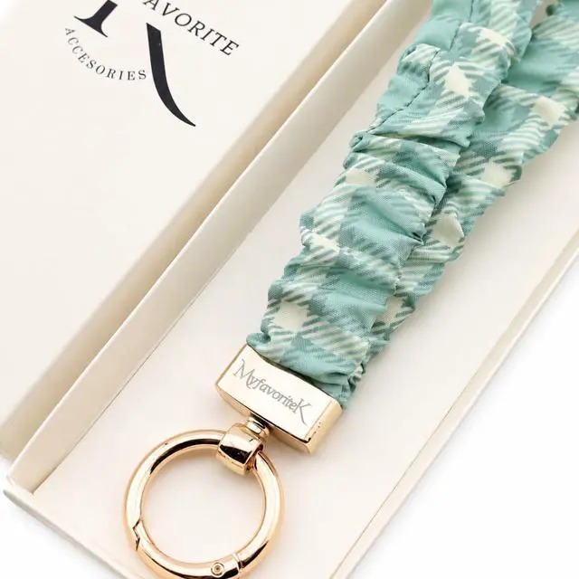 Alt view image 6 of 6 - Stretchy Scrunchie Lanyard for ID Badges Cute Neck Lanyard for Keys, Retractable Keychain Holder for Women, 2 Badge Holders (Soft Sage)