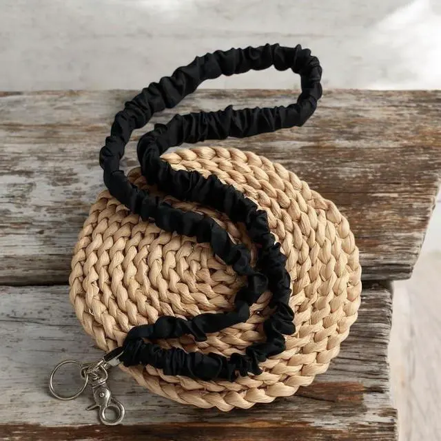 Alt view image 6 of 7 - Scrunchie Lanyard, Scrunch Teacher Lanyard for ID Badges Keys Scrunchy Cute Stretchy Badge Holder Neck Keychain with Clip - Black