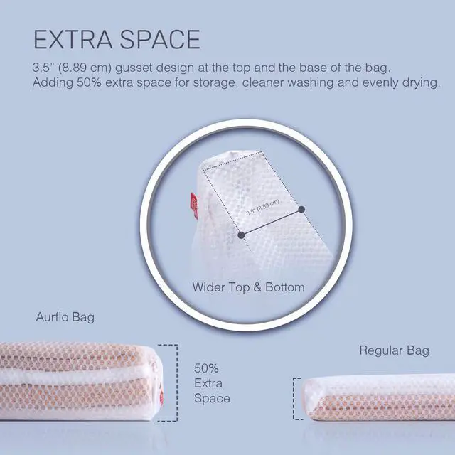 Alt view image 6 of 7 - Mesh Laundry Bags for Delicates 3 Medium Durable Net with Anti Rust Zipper, Hanging Loop-Garment Safe Wash Bags and Organizer for Washing Machine, Lingerie, Socks, Bra, Underwear, Baby Items, Travel