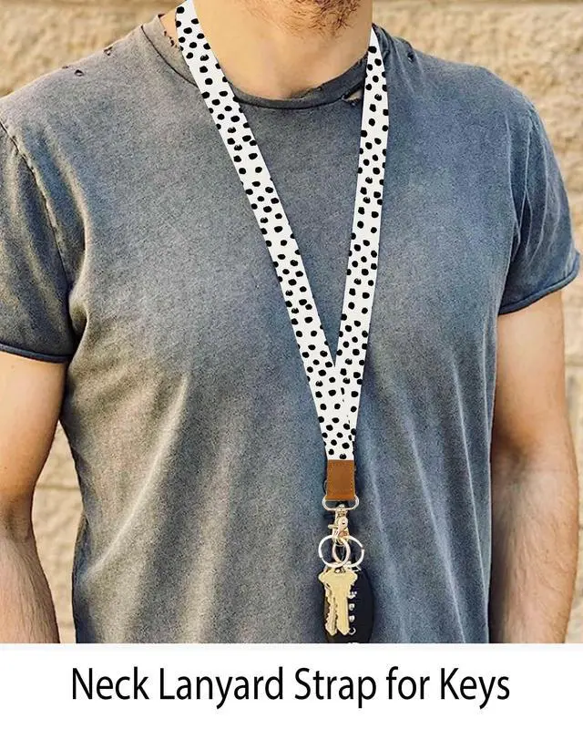 Alt view image 2 of 5 - Lanyards for Keys, Durable Keychain Long Lanyard for Women Men, Cute Neck Lanyard for ID Badges Holder, Wallets, key Cute Polka Dots