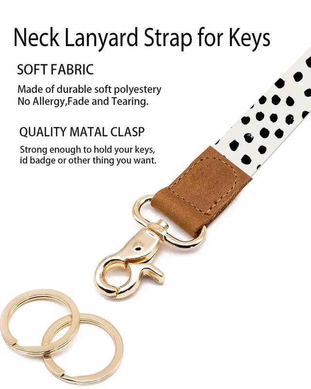 Alt view image 3 of 5 - Lanyards for Keys, Durable Keychain Long Lanyard for Women Men, Cute Neck Lanyard for ID Badges Holder, Wallets, key Cute Polka Dots