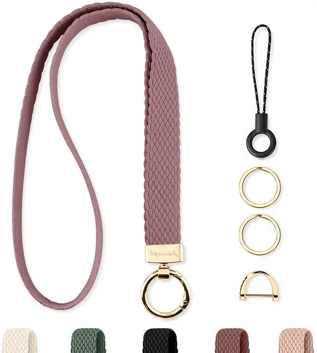 Main image of Stretchy Neck Lanyard for ID Badges Cute Lanyard for Keys Retractable Elastic Keychain Holder (Smoke Violet)