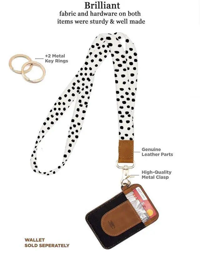 Alt view image 4 of 5 - Lanyards for Keys, Durable Keychain Long Lanyard for Women Men, Cute Neck Lanyard for ID Badges Holder, Wallets, key Cute Polka Dots