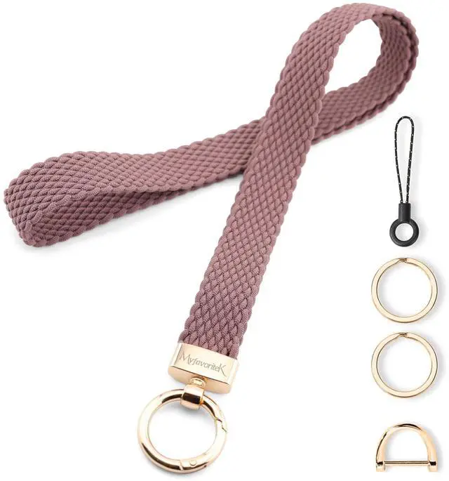 Alt view image 5 of 6 - Stretchy Neck Lanyard for ID Badges Cute Lanyard for Keys Retractable Elastic Keychain Holder (Smoke Violet)