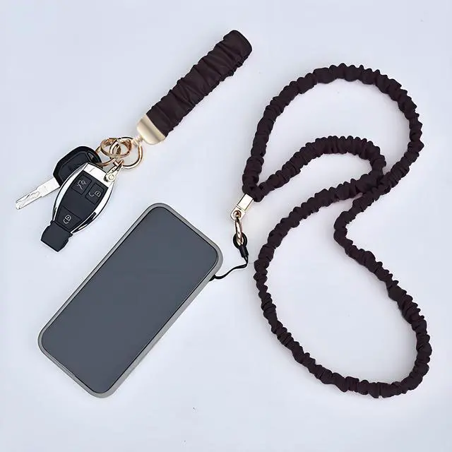 Alt view image 2 of 6 - Stretchy Scrunchie lanyards with Id Holder, Cute Retractable Teacher Lanyards for Id Badges Keys, Long Lanyard for Women, Black