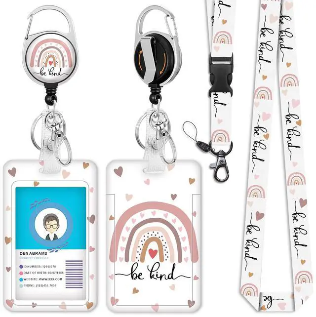 Main image of Teacher Lanyards for ID Badges, Badge Holder Retractable Reel