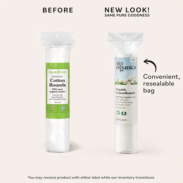 Alt view image 2 of 6 - Organic Cotton Rounds for Sensitive Skin, 100% Pure GOTS Certified Organic for Beauty & Personal Care, 300 ct.