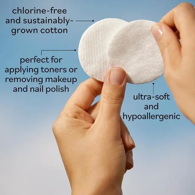 Alt view image 4 of 6 - Organic Cotton Rounds for Sensitive Skin, 100% Pure GOTS Certified Organic for Beauty & Personal Care, 300 ct.