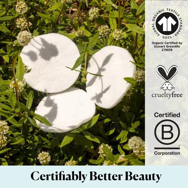 Alt view image 6 of 6 - Organic Cotton Rounds for Sensitive Skin, 100% Pure GOTS Certified Organic for Beauty & Personal Care, 300 ct.