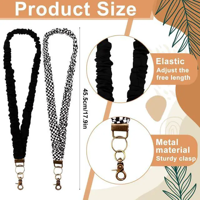 Alt view image 2 of 7 - 2 Pack Scrunchie Lanyards for ID Badges Keys for Teacher Nurse