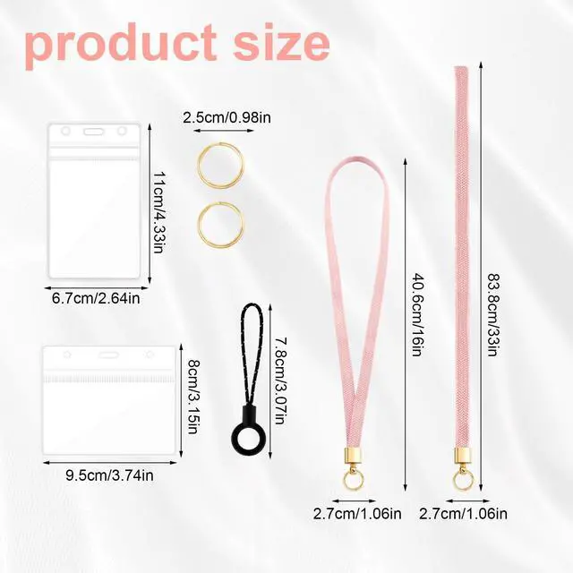 Alt view image 2 of 6 - Teacher Lanyard with ID Holder,Cute Stretchy Lanyard for Women Nurse Retractable Comfortable Neck Lanyards for ID Badges Keys Wallet Phone Strap Pink Keychain Necklace Office Students Accessories