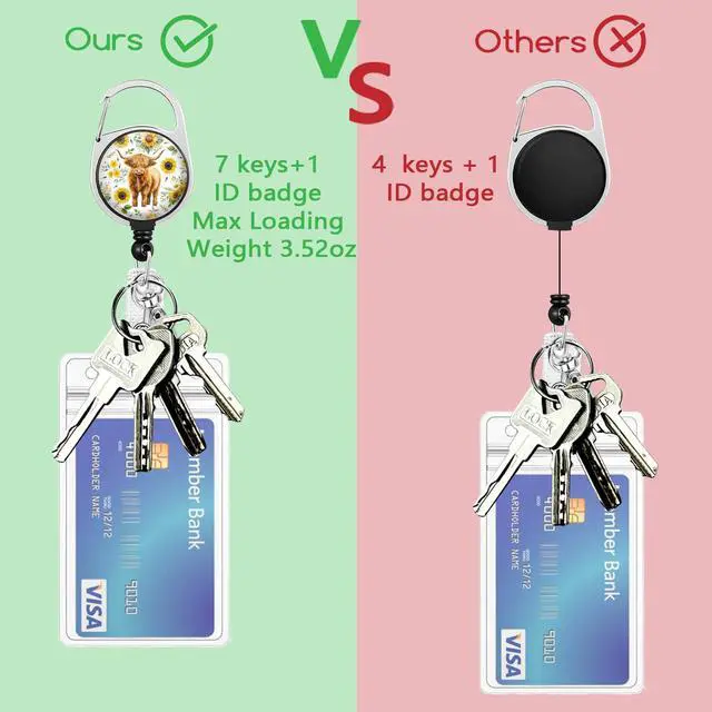 Alt view image 6 of 6 - Cow Lanyards for ID Badges, Badge Holder with Retractable Reel