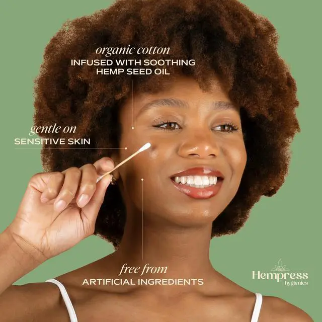 Alt view image 3 of 7 - Organic Cotton Swabs for Ears, Soft Swab Sticks for Ear Cleaning, Makeup Touch-Ups, Skincare, Nail Care & More, Non-Toxic Travel Essentials & Toiletry Must-Haves (400 Count)
