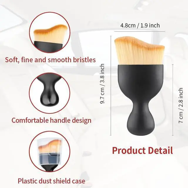 Alt view image 6 of 6 - Car Interior Detailing Brush Set, 2PCS Soft Bristle Car Interior Cleaning Brush for Dashboard, Air Vent & Screens, Scratch-Free Car Dust Brush for Auto Detailing