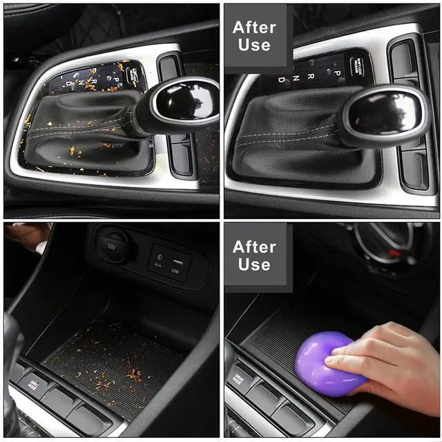 Alt view image 4 of 7 - 2Pack Cleaning Gel for Car Putty Car Vent Cleaner Cleaning Putty Gel Auto Tools Car Interior Cleaner Dust Mud for Cars and Keyboard Cleaner Slime Purple (320g/11.2oz)