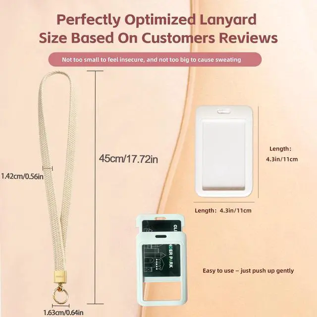 Alt view image 2 of 6 - Stretchy Elastic Thin Long Neck Lanyard with Detachable ID Badge Holder, Cute Comfortable Fabric Woven Work Lanyards for ID Badges & Keys, Teacher Nurse Womens Lanyard